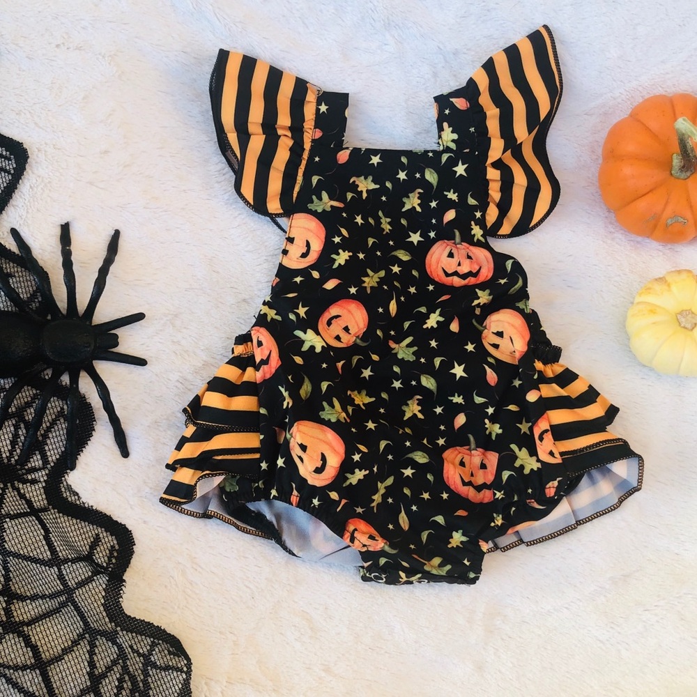🎃 Halloween Pumpkin Baby Girl Romper🎃